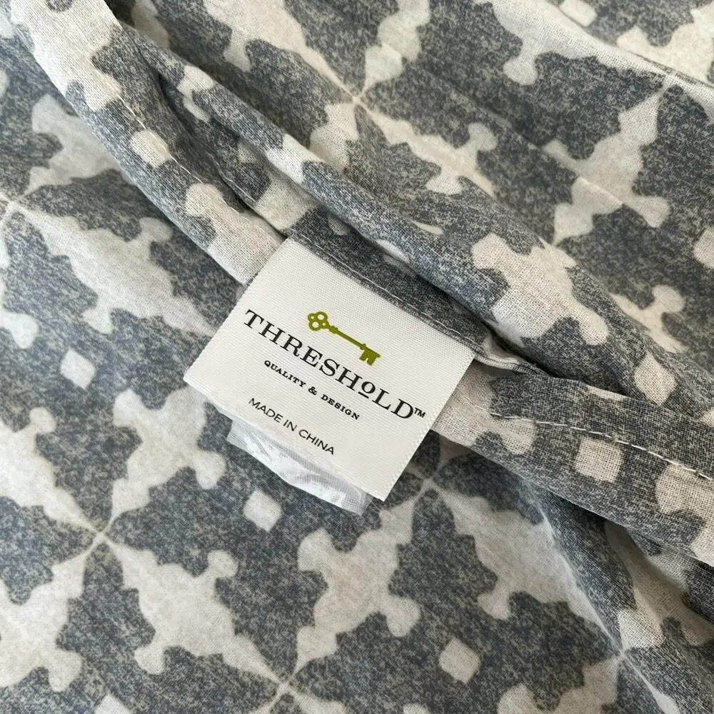 Threshold Standard Pillow Shams Set of 2 Cream Medallions Linen Flange